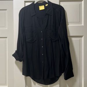 Maeve long sleeve black blouse